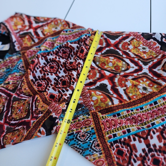 Sweet Storm Dress Juniors Multi Color Flare Mini Dress Casual Sheer Elastic Sz M - Picture 11 of 12